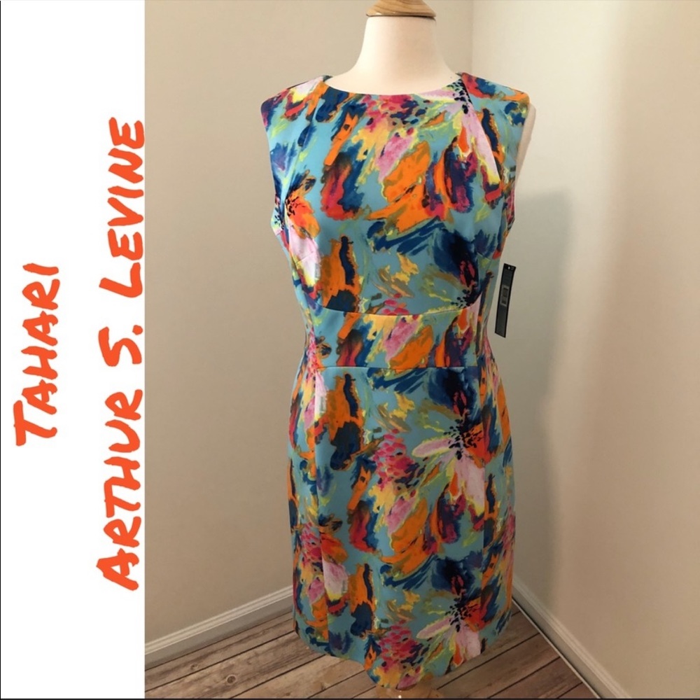 💎HP💎 NWT Tahari ASL floral print scuba sheath dress